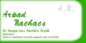 arpad machacs business card